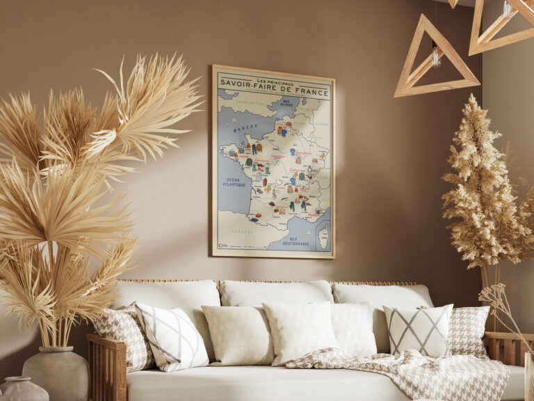 Affiche carte des savoir faire de France