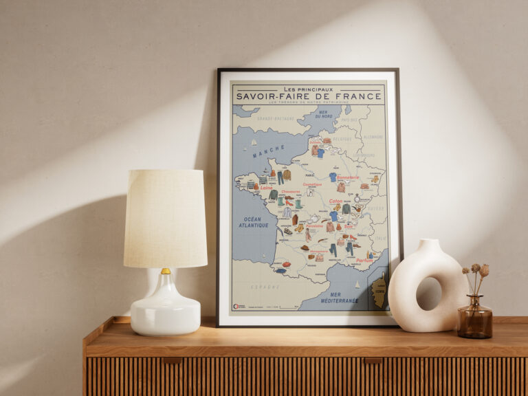 Affiche carte des savoir faire de France
