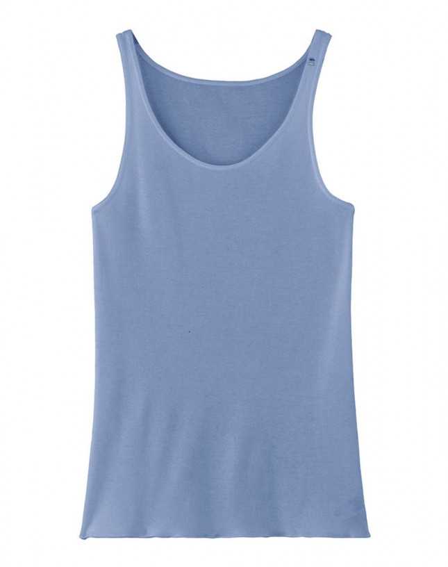 debardeur point de bourdon la flaneuse ocean Lemahieu - Débardeur En Coton Bio - Bleu - Femme | Made In France | Lemahieu