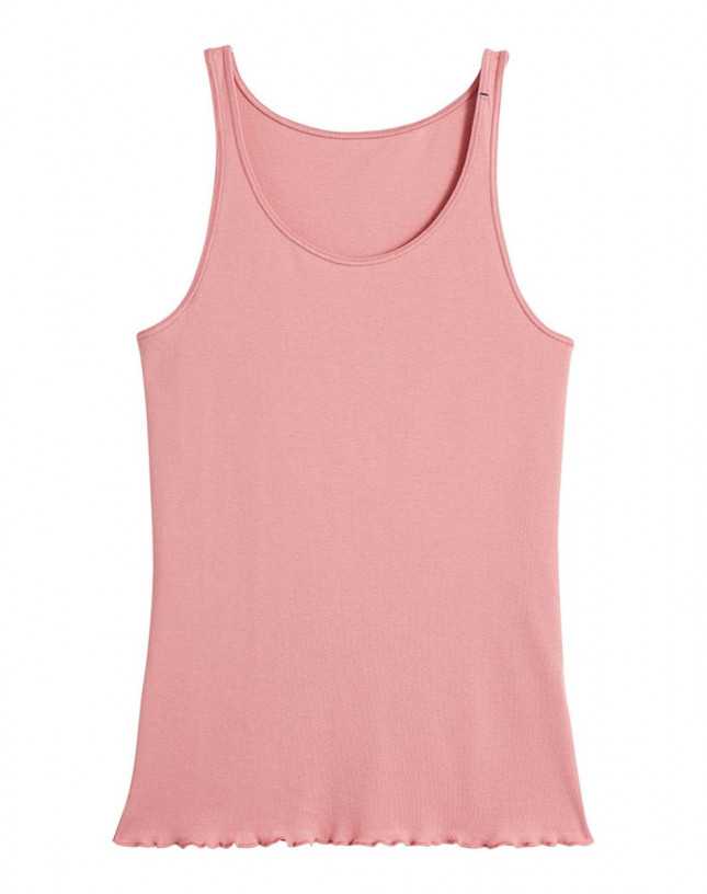 debardeur point de bourdon la flaneuse rose Lemahieu - Débardeur En Coton Bio - Rose - Femme | Made In France | Lemahieu