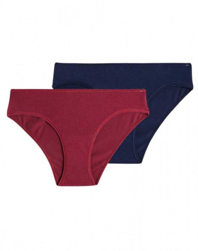 Lemahieu - 2x Culottes En Coton Bio - Grenat + Marine  | Made In France | Lemahieu