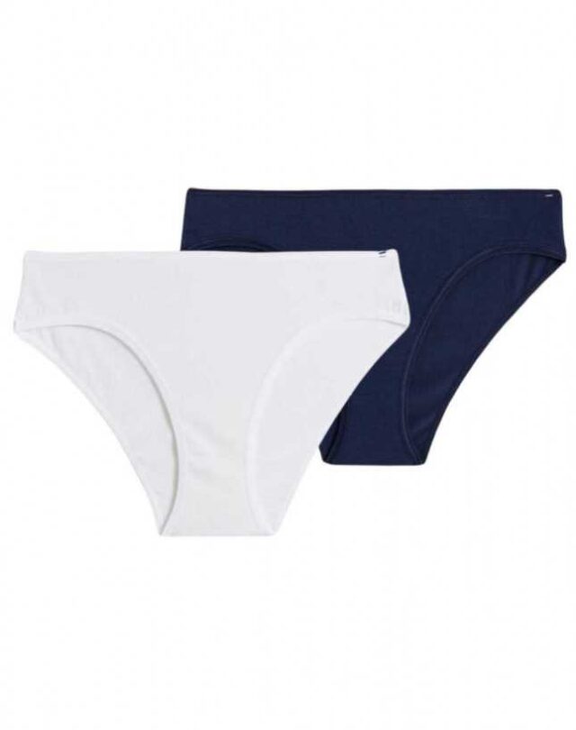Lemahieu - 2x Culottes En Coton Bio - Marine + Blanc  | Made In France | Lemahieu