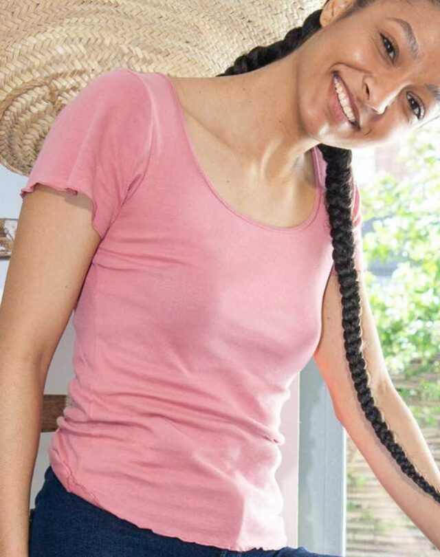 Lemahieu - 2x T-shirts En Coton Bio - Rose + Bleu Océan - Femme  | Made In France | Lemahieu