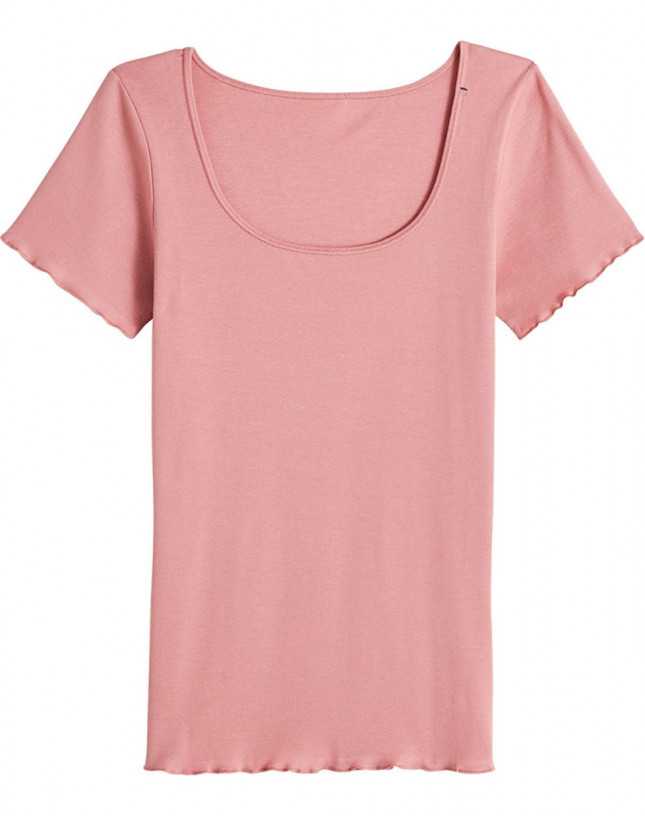 t shirt point de bourdon la flaneuse rose Lemahieu - T-shirt En Coton Bio - Rose - Femme | Made In France | Lemahieu