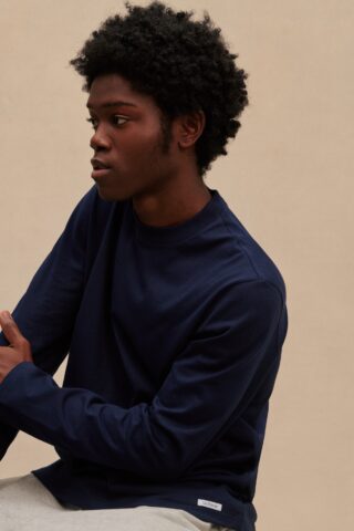 Le Minor - T-shirt marine à manches longues pour homme