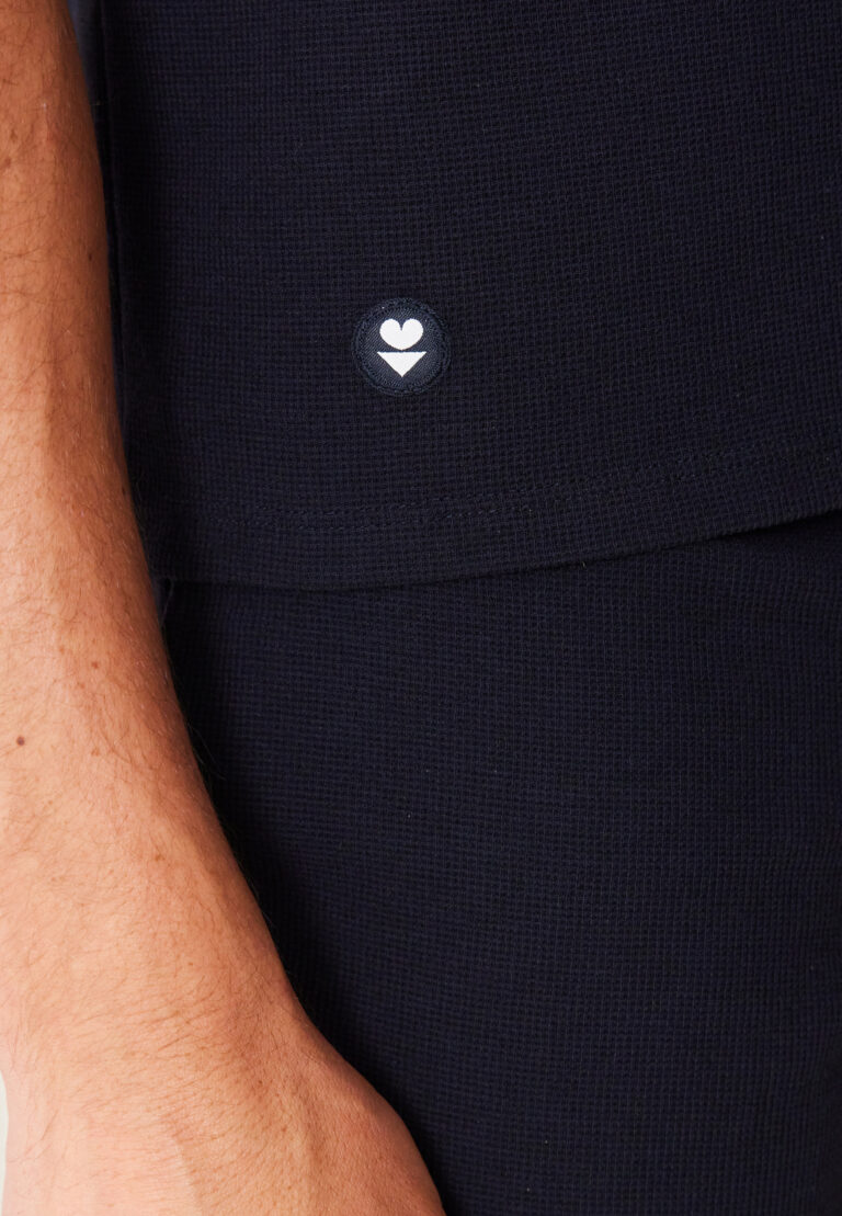 Le Slip Français - T-shirt de pyjama en coton gaufré - 100% Made in France