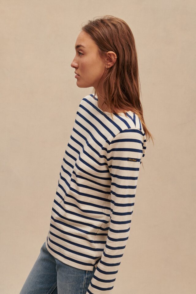 Le Minor - Marinière écru et bleu marine pour femme