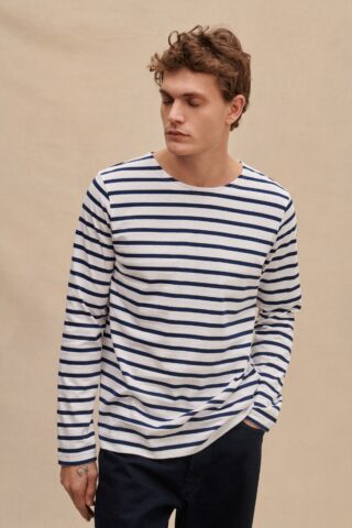 Le Minor - Marinière classique blanche et marine pour homme