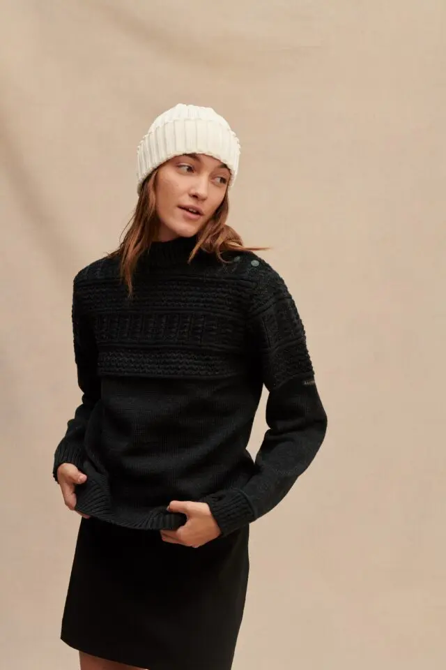 Le Minor - Pull marin pêcheur gris pour Femme