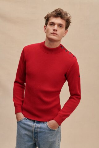 Le Minor - Pull marin rouge pour homme