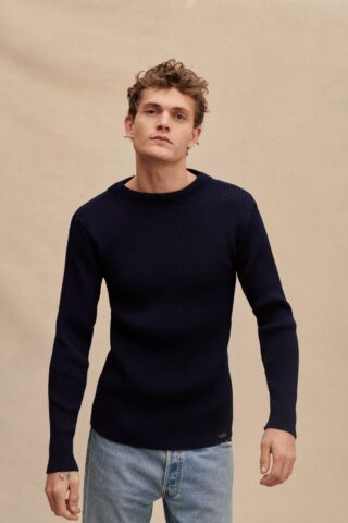 Le Minor - Pull bleu marine d’inspiration militaire pour homme