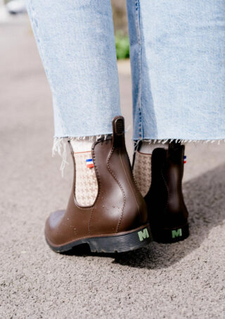 Montlimart - Boots Montpluie Marron Pied De Poule