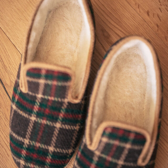 Montlimart - CHAUSSONS MARTIN TARTAN MARRON