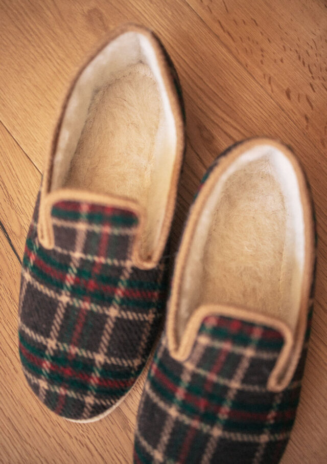 Montlimart - CHAUSSONS MARTIN TARTAN MARRON