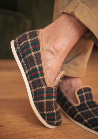 Chaussons Martin Tartan Marron par la marque Montlimart Montlimart - Chaussons Martin Tartan Marron