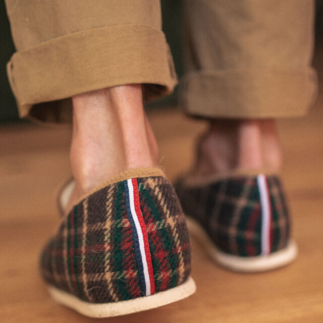 Montlimart - CHAUSSONS MARTIN TARTAN MARRON