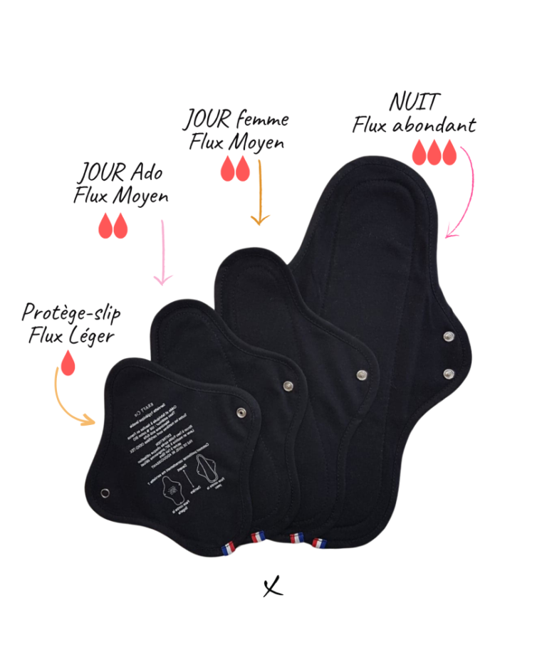 Direct et Culottée - Serviette hygiénique lavable en coton bio - Fabriqué en France