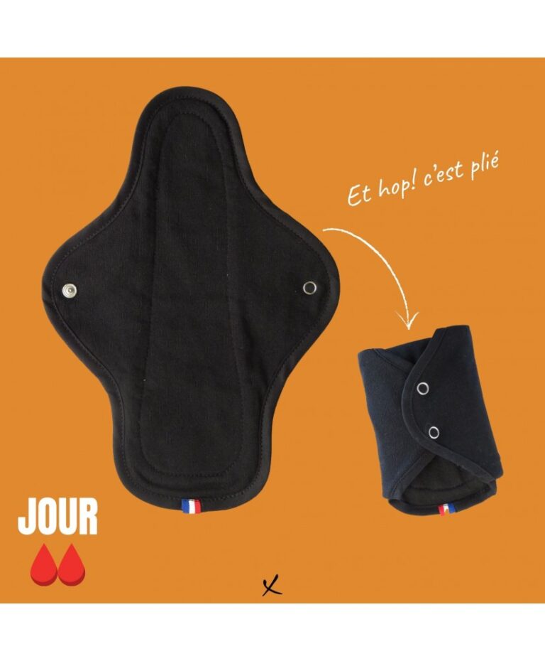 Direct et Culottée - Serviette hygiénique lavable en coton bio - Fabriqué en France