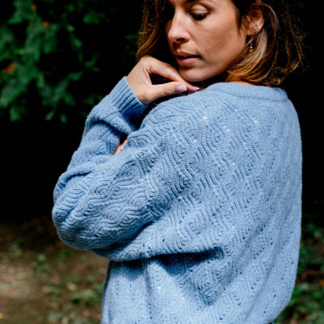 Montlimart - GILET OPALE BLEU CLAIR