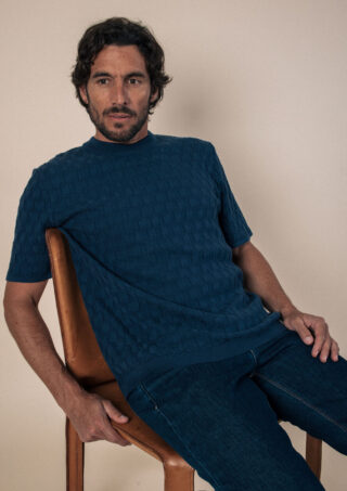 T-shirt Polygone Bleu par la marque Montlimart Montlimart - T-shirt Polygone Bleu