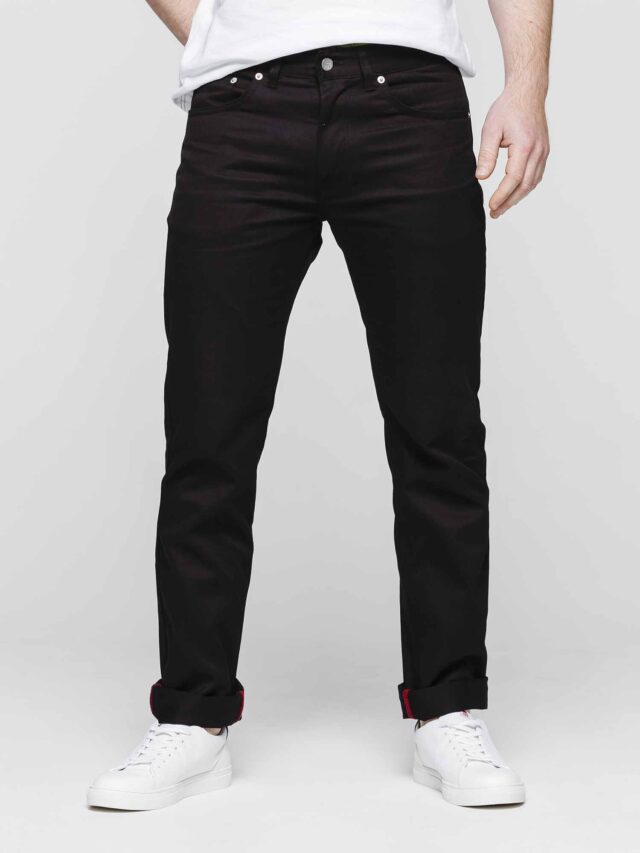 1083 - JEANS DROIT 101N  100 % coton bio denimoriginal uni noir