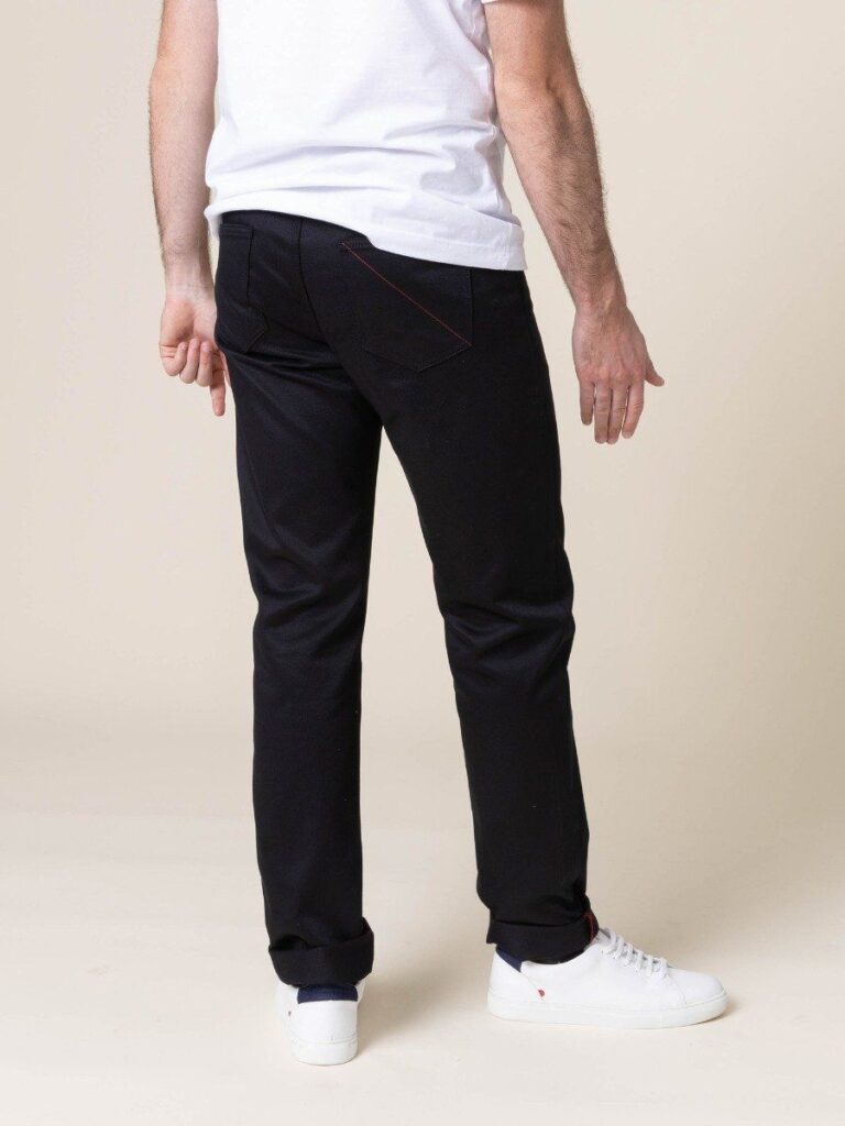 1083 - JEANS DROIT 101N coton bio denimoriginal uni noir Homme