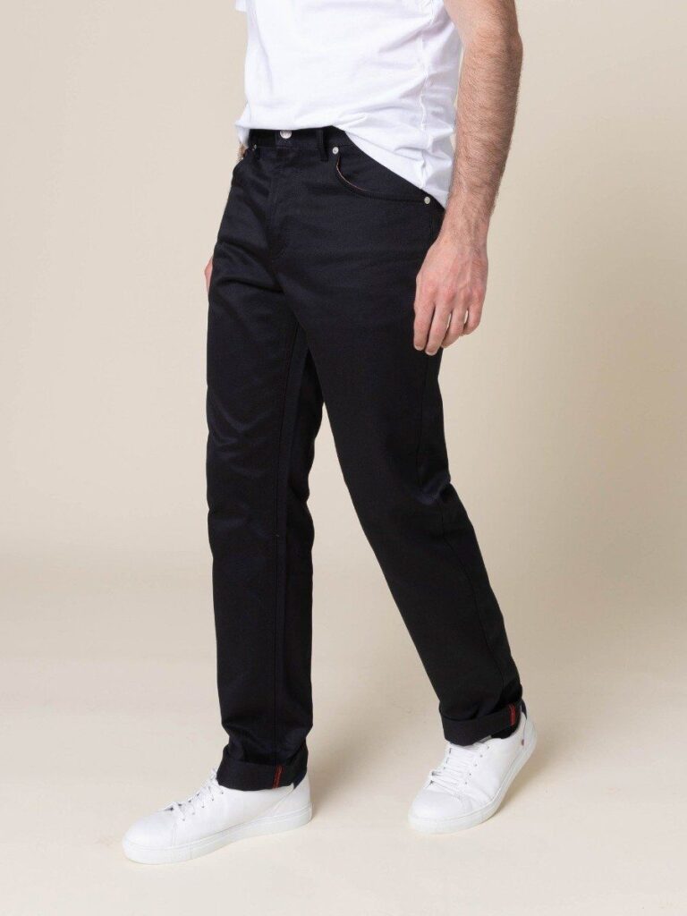 1083 - JEANS DROIT 101N coton bio denimoriginal uni noir Homme