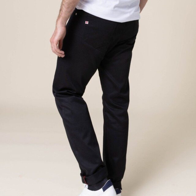 1083 - JEANS DROIT 101N coton bio denimoriginal uni noir Homme