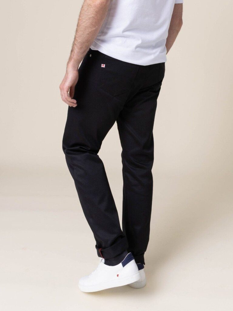 1083 - JEANS DROIT 101N coton bio denimoriginal uni noir Homme