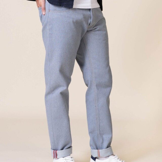 1083 - JEANS AJUSTE 103N coton francais superdenim recycle bleu clair