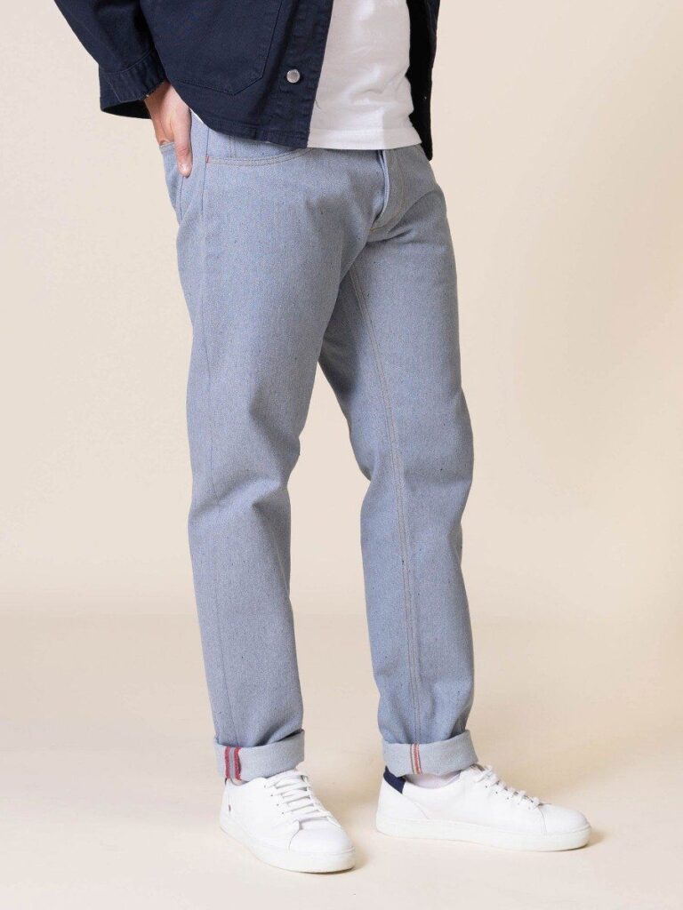 1083 - JEANS AJUSTE 103N coton francais superdenim recycle bleu clair