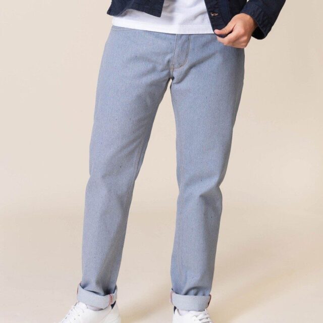 1083 - JEANS AJUSTE 103N coton francais superdenim recycle bleu clair