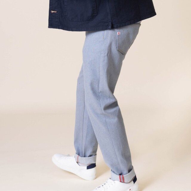 1083 - JEANS AJUSTE 103N coton francais superdenim recycle bleu clair