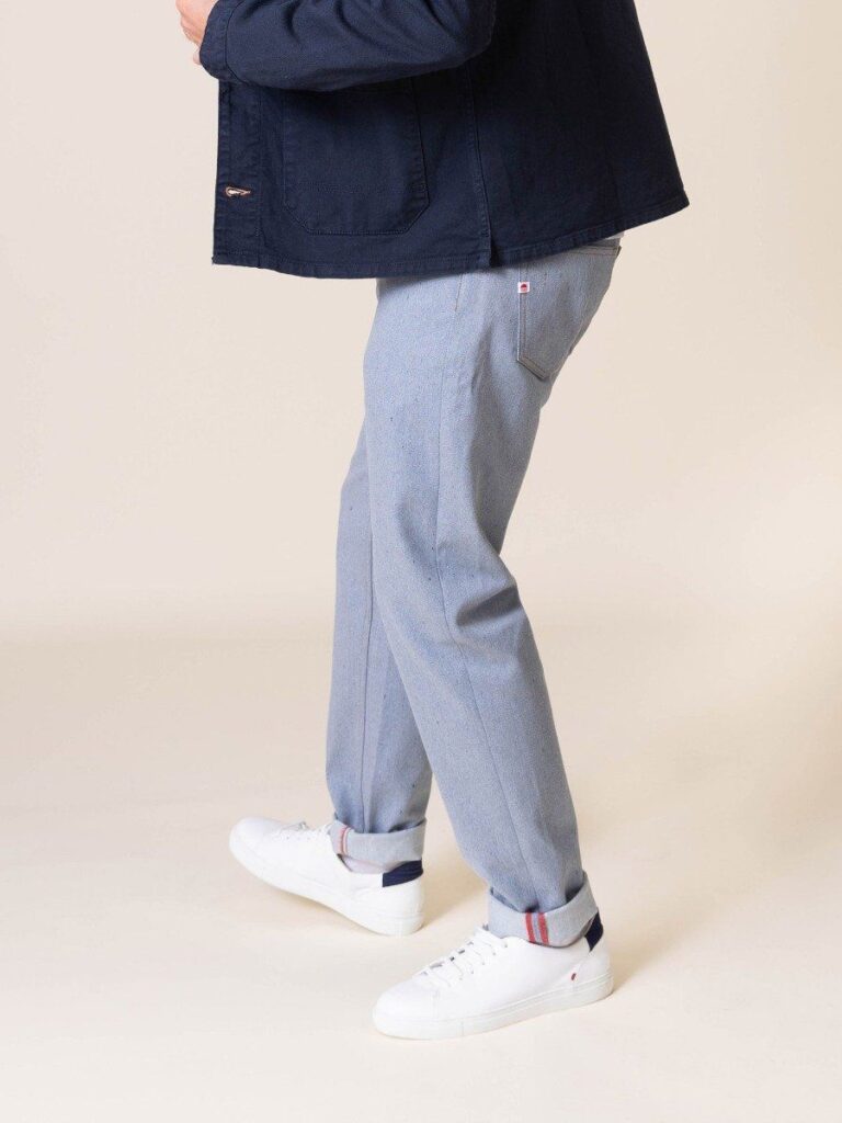 1083 - JEANS AJUSTE 103N coton francais superdenim recycle bleu clair