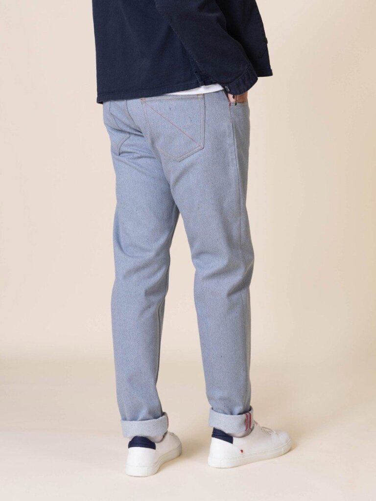 1083 - JEANS AJUSTE 103N coton francais superdenim recycle bleu clair