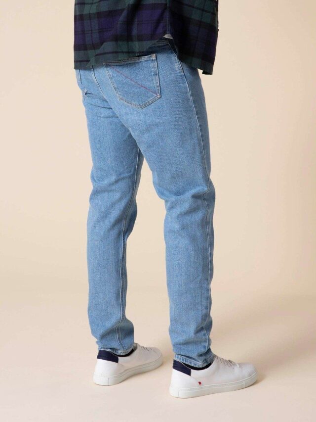 1083 - JEANS AJUSTE 103N DELAVE coton bio superdenim flex indigo clair