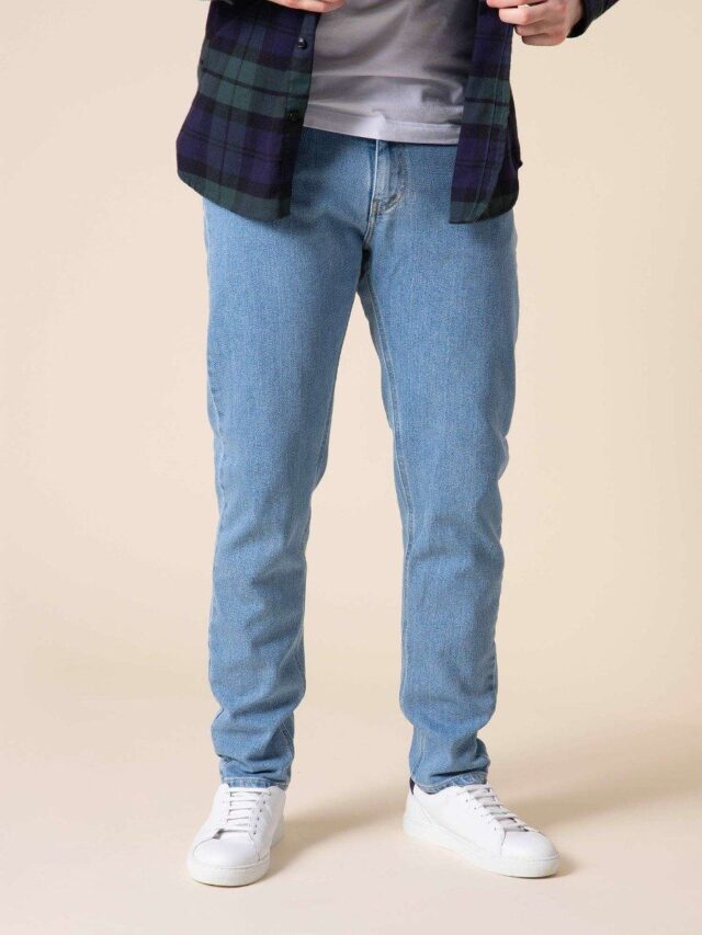 1083 - JEANS AJUSTE 103N DELAVE coton bio superdenim flex indigo clair