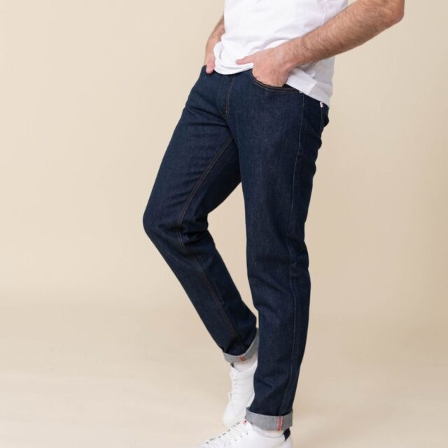 1083 - JEANS AJUSTE 103N coton bio superdenim bleu Homme