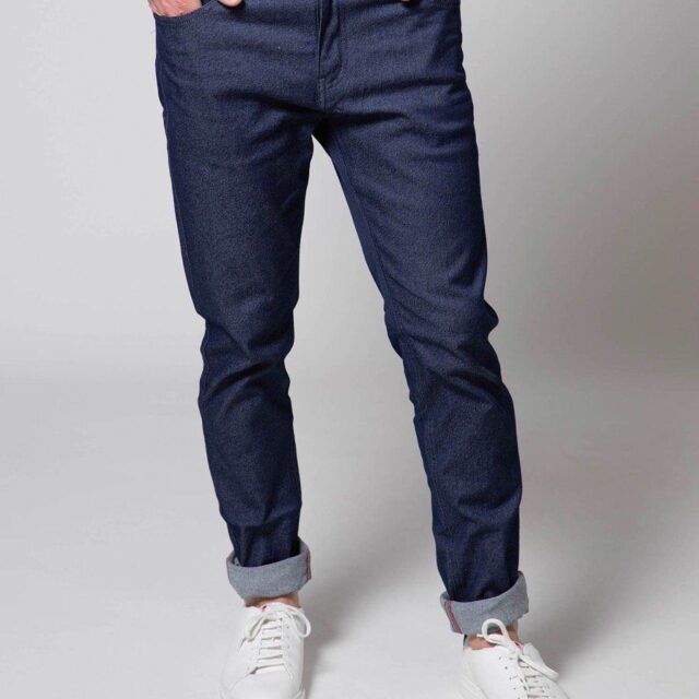 1083 - JEANS SLIM 104N FUSELE coton bio microdenim doubleflex indigo brut