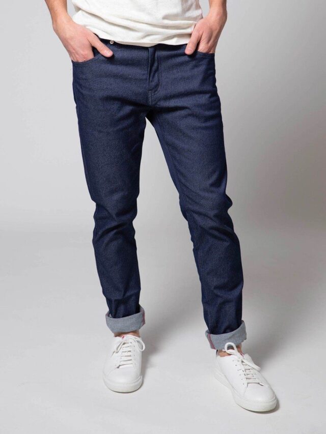 1083 - JEANS SLIM 104N FUSELE coton bio microdenim doubleflex indigo brut