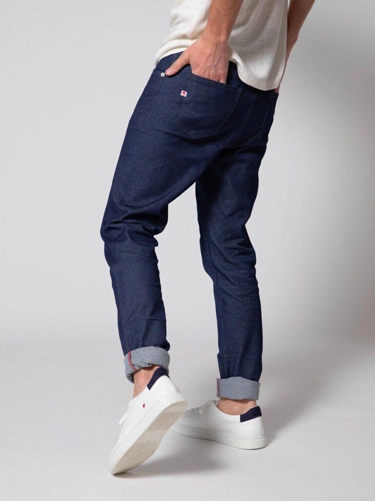 1083 - JEANS SLIM 104N FUSELE coton bio microdenim doubleflex indigo brut