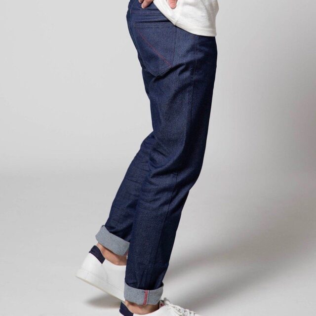 1083 - JEANS SLIM 104N FUSELE coton bio microdenim doubleflex indigo brut