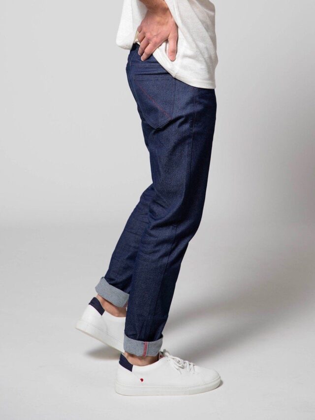 1083 - JEANS SLIM 104N FUSELE coton bio microdenim doubleflex indigo brut