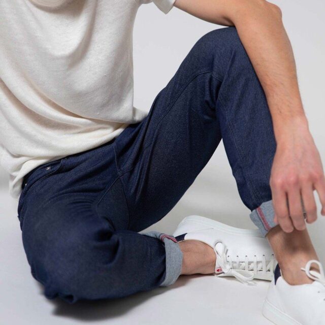 1083 - JEANS SLIM 104N FUSELE coton bio microdenim doubleflex indigo brut