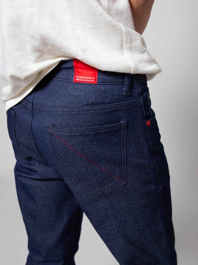 1083 - JEANS SLIM 104N FUSELE coton bio microdenim doubleflex indigo brut