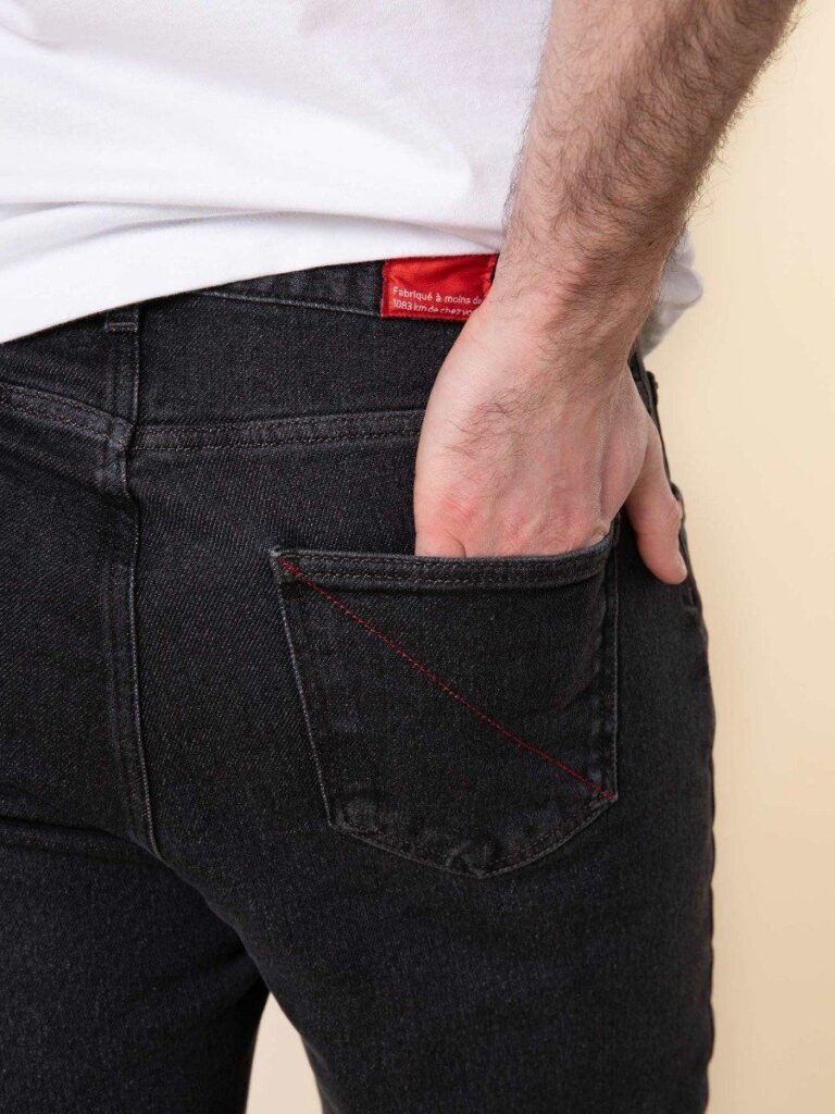 1083 - JEANS AJUSTE 105N DELAVE ATHLETIQUE coton bio superdenim flex noir graphite