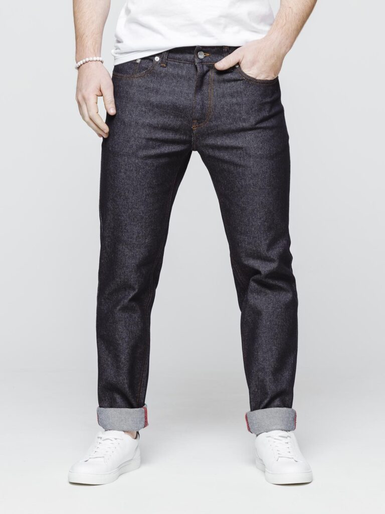 1083 - JEANS GRANDE TAILLE AJUSTE 105N coton bio superdenim flex indigo brut Homme