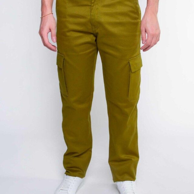 1083 - CARGO DROIT 111N coton bio denimoriginal uni olive Homme
