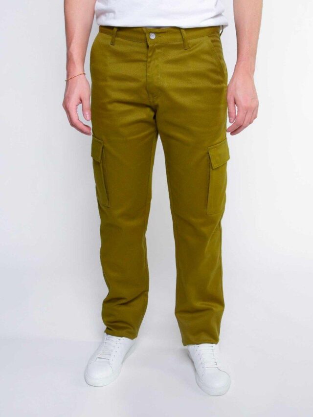 1083 - CARGO DROIT 111N coton bio denimoriginal uni olive Homme
