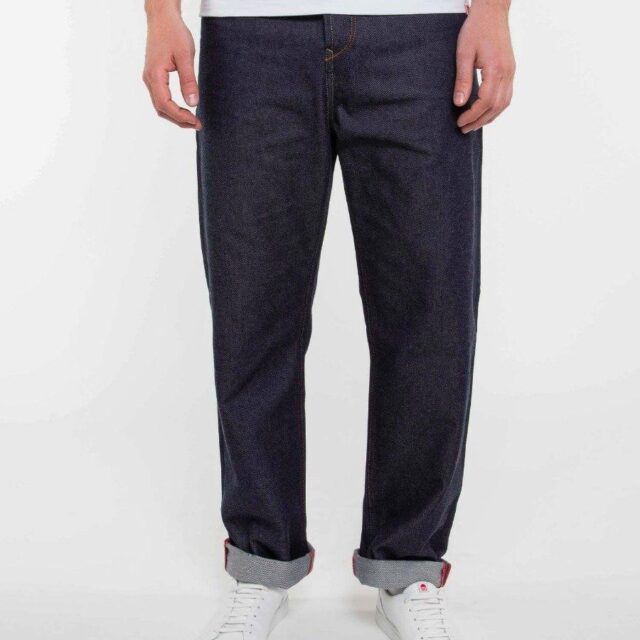 1083 - JEANS TAILLE HAUTE LARGE 115N INTEMPOREL coton bio superdenim classique indigo brut